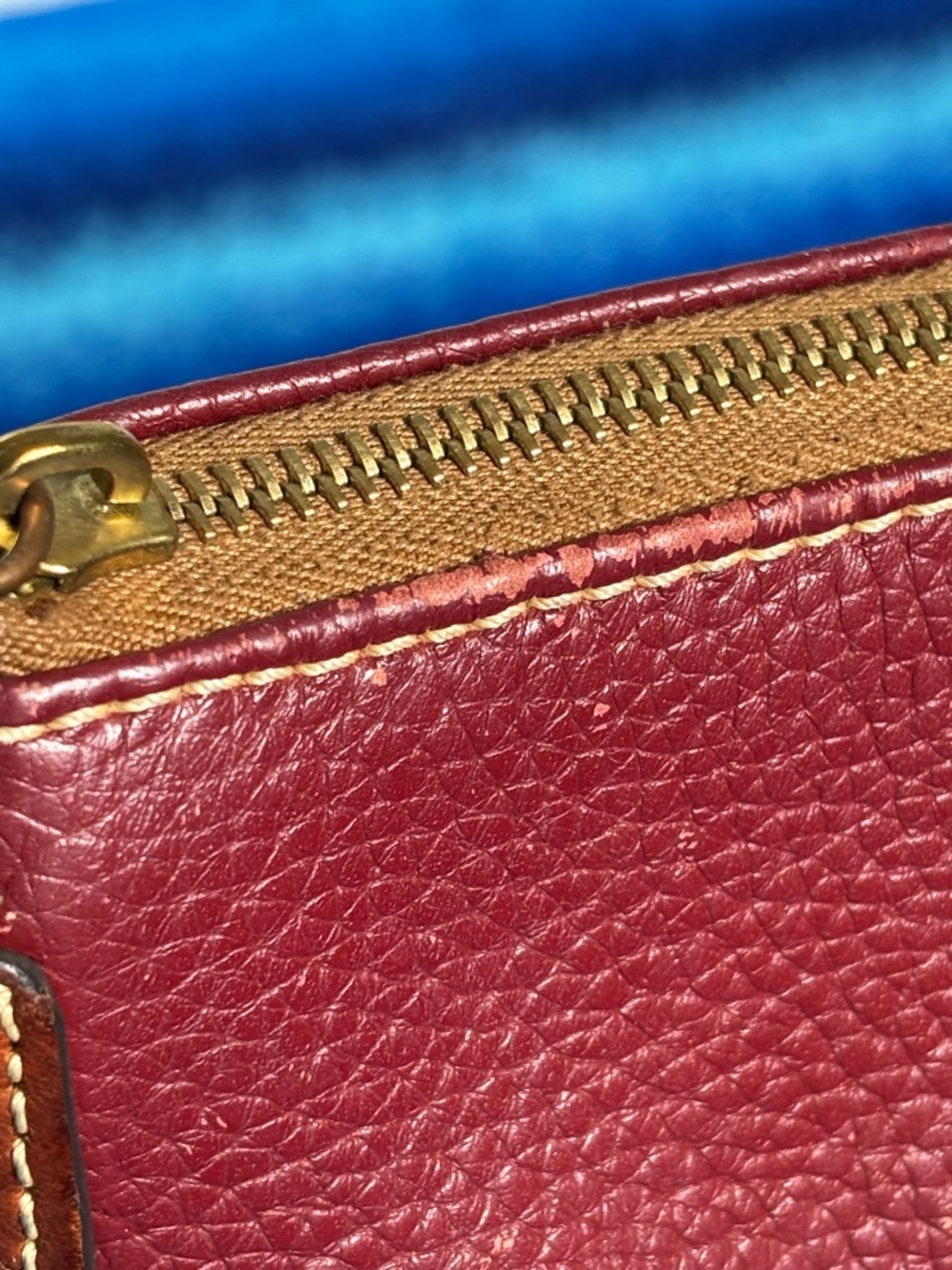 Dooney & Bourke Red Leather Shoulder Bag Pebbled Multi Zip Crossbody Strap - Picture 11 of 12